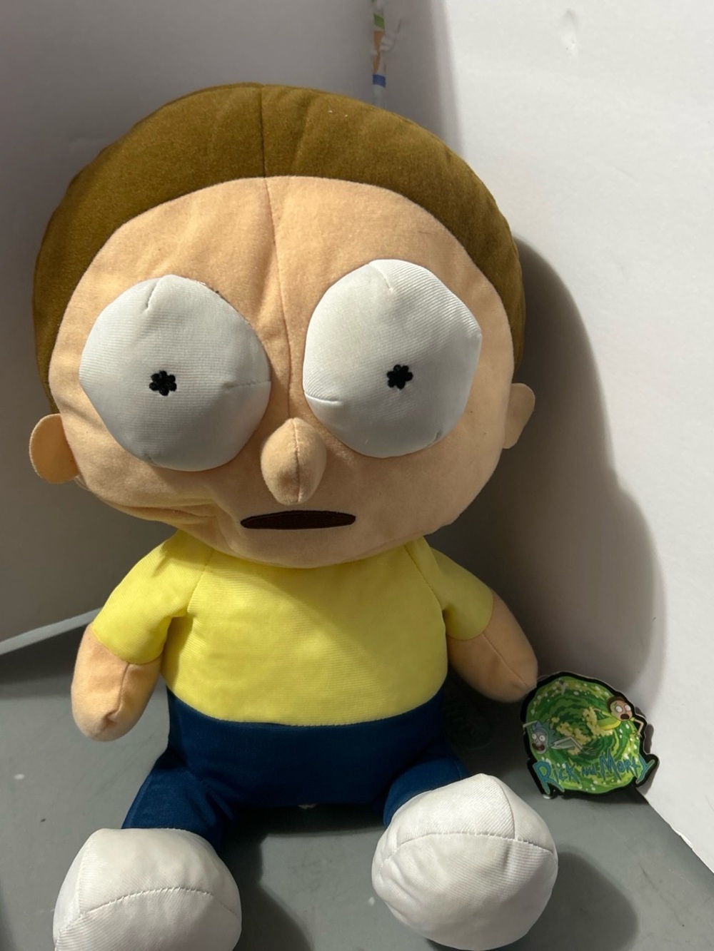Kids Plush Character Doll - Yellow & Blue Morty-Style Stuffed Toy